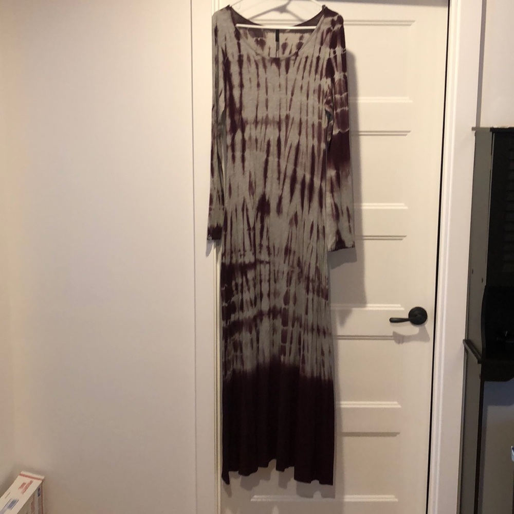 Olivia Tiedye NWOT maxi dress dk purple&grey Sz M